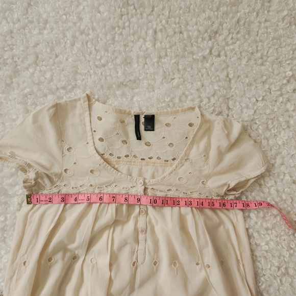MANGO Eyelet Embroidered Babydoll Dress Size US S / EU M Summer Romantic Boho - Picture 8 of 13